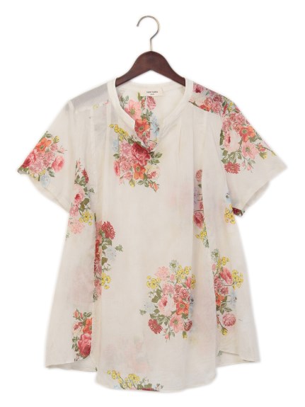 美品！SUPER HAKKAクラシカルフラワープリントブラウス