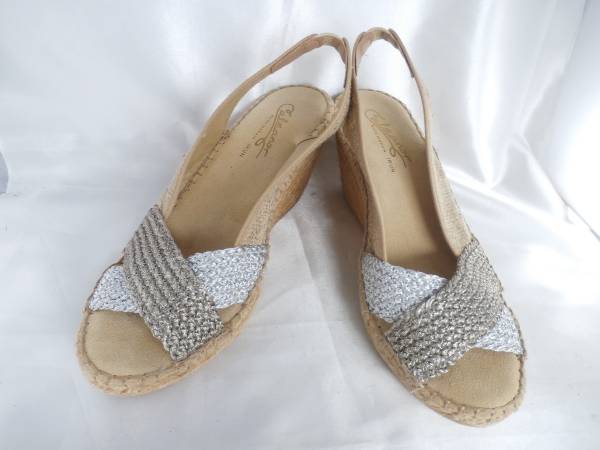 試着のみ★calzanor★本革ウエッジサンダル★39★24.5