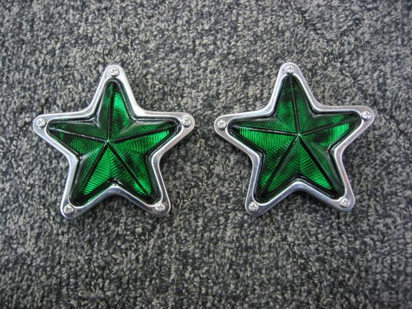 復刻版☆レトロＡＳ星型マーカーランプ☆緑2個セット２４Ｖ球付