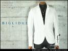 ■M2665■BIGLIDUE 新作 ストライプ コットンジャケットL 白黒