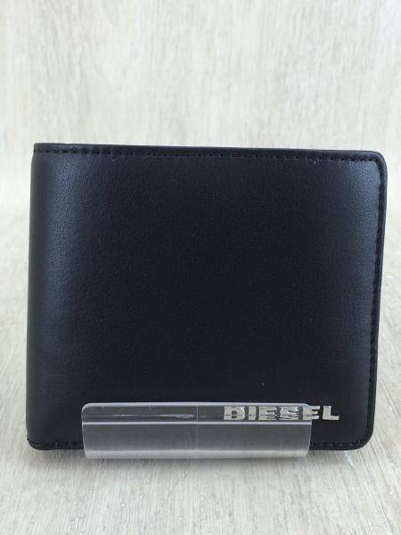 DIESEL◇2つ折り財布/BLK/レザー/無地/メンズ/箱有 ファッション 男性