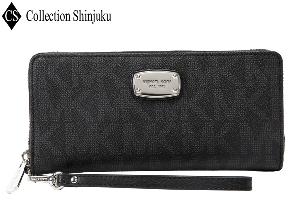 【CS】新品！マイケル・コース ラウンド長財布 モノグラム　黒