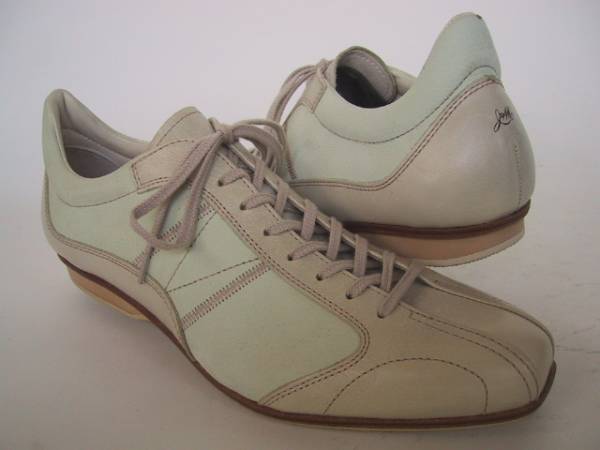 ジョンストン&マーフィー◆レザースニーカー ７.５（２５.５㎝） アイボリー