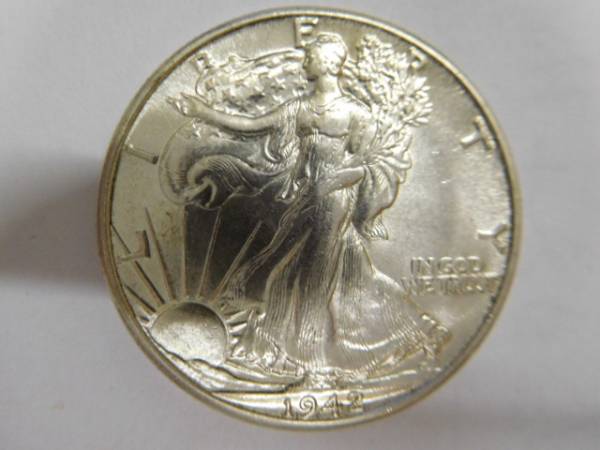 ウォーキングリバティ 50セント銀貨 アメリカ 1942年 2枚 ウォーキングリバティ 50セント銀貨 アメリカ 1942年 2枚 アメリカ