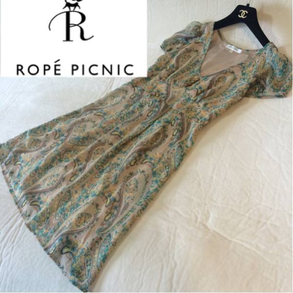 ROPE PICNICロペピクニックペイズリー柄 シフォンワンピース ♪