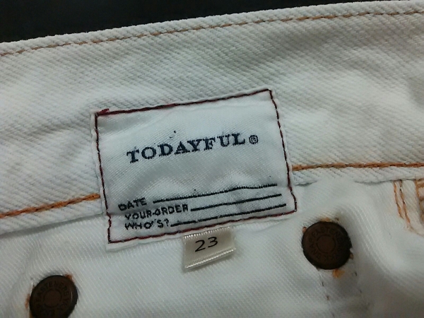 トゥデイフル パンツ 23 レディース 美品 アイボリー TODAYFUL