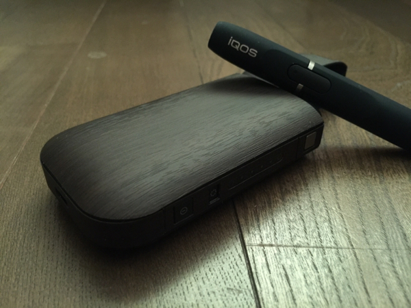 【美品】iQOS 本体キット ネイビー 木目カスタム 中古 ケース付