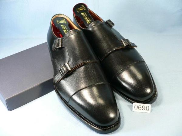 #＃安心商店新品 スコッチグレイン 0690 Wモンク 黒 26革底25%引