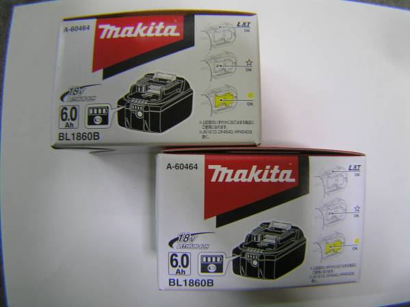 税0円 マキタ純正18V6.0AhバッテリーBL1860B 新品箱入り 2個組 税0円 マキタ純正18V6.0AhバッテリーBL1860B 新品箱入り 2個組