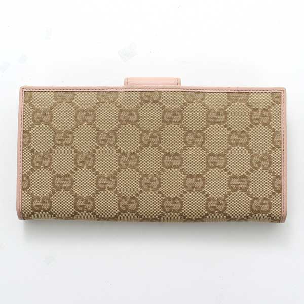 GUCCI グッチ GGキャンバス 二つ折り長財布 ベージュ レディース メンズ ◇美品◇グッチ◇GGキャンバス 二つ折り長財布・ra33 GUCCI(グッチ