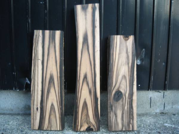 ◆黒柿　両面木口美杢　孔雀入　三枚組◆4