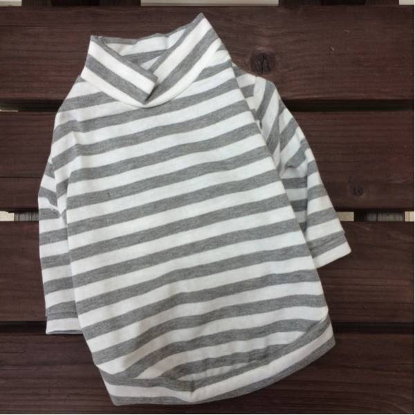 fuwarieグレーボーダーハイネックＴ胴42完成品_1