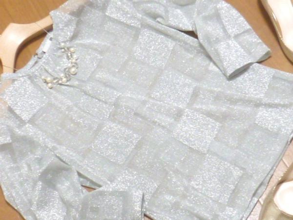 N◆ジバンシー/美品！ラメ入り♪メッシュ カットソー/グレーM