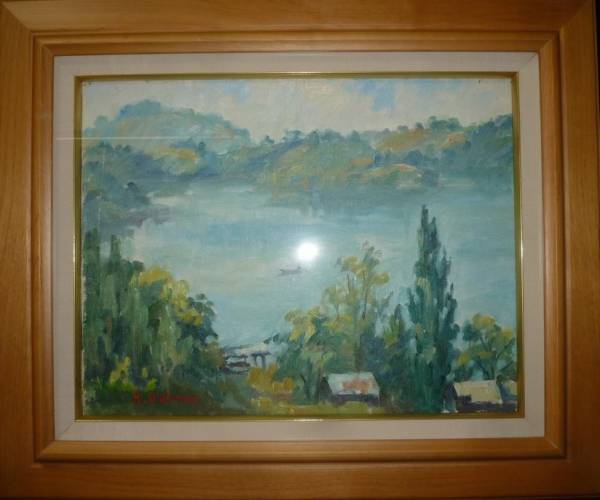 ★梅原龍三郎★風景★油彩画★肉筆★共シール★重鎮の逸品★