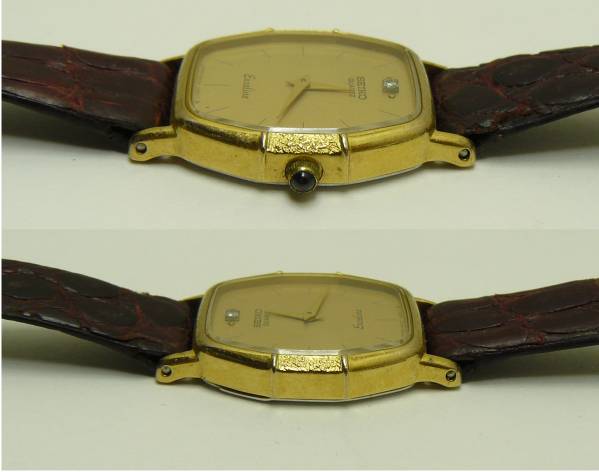SEIKO エクセリーヌ 8420-5780 10K ST.STEEL BASE 1Pダイヤ
