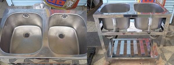中古 業務用 二槽シンク（業務用厨房機器・用品 シンク 2槽シンク 