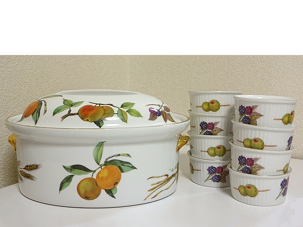 ロイヤルウースター イヴシャム 計９点（サービス皿、ココット)