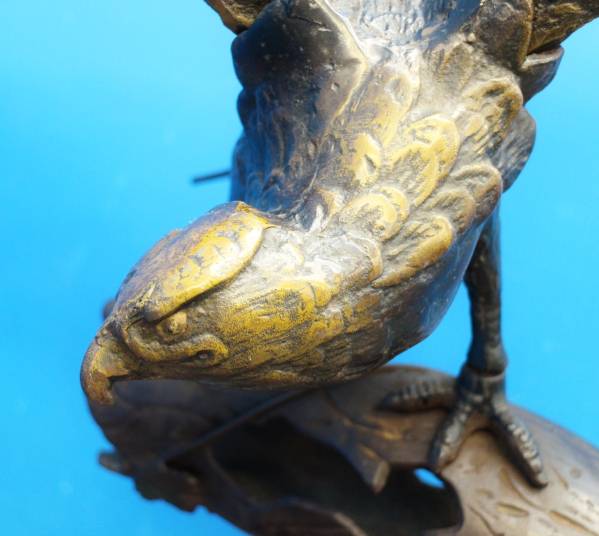 Yahoo!オークション ▽玄関などに!!□鷹/鷲の置物□金属製 (B6302) -「