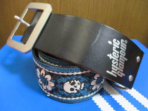 ヒステリックグラマー レザー スカル ギター フラワー ベルト