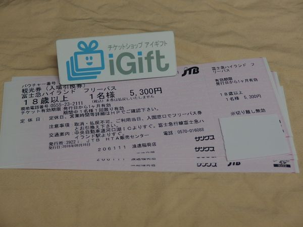 富士急ハイランド フリーパス 1～3枚★ #2212(2016-0922)