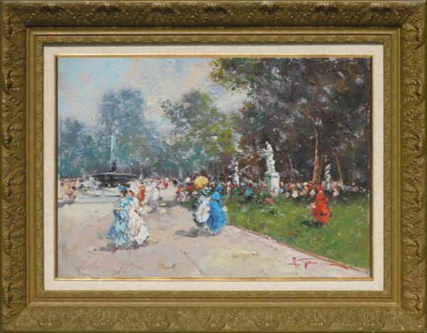 イタリア現代印象派サイン＆裏書有20号/作家不詳/東急外商部扱い