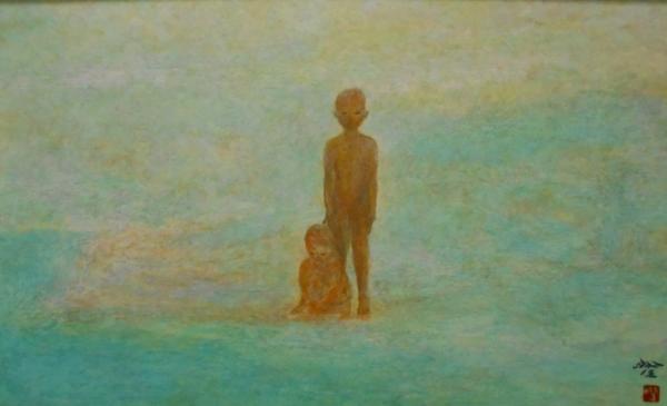 ★佐々木曜（日展審査員）★幻想的人物画１０号秀作成り行き