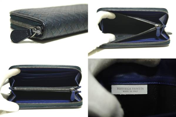 本物 1円 新同品 ボッテガ イントレ ラウンド 長財布 114076