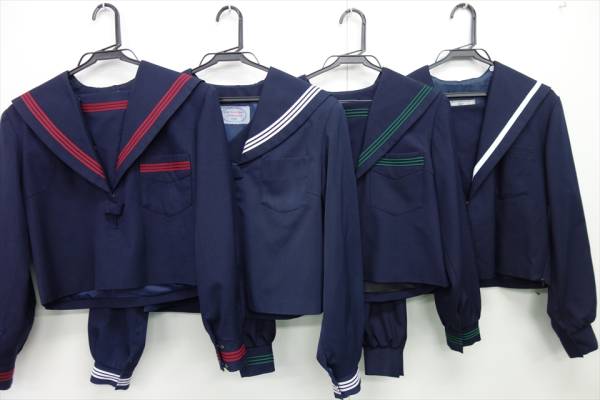 795◇冬用長袖セーラー 4着SET 刺繍ネームあり サイズ色々◇ 11・16