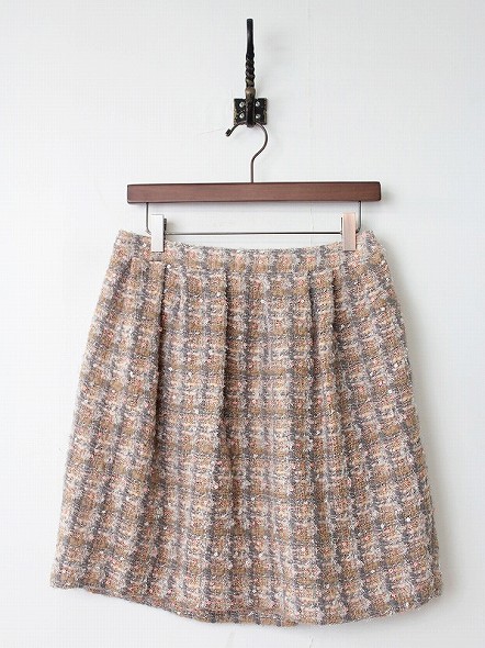 anatelier アナトリエ ニットツイードスカート38*ボトムスフレア