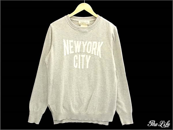 【1円~】REMIRELIEFレミレリーフNEW YORK CITYコットンニットM灰