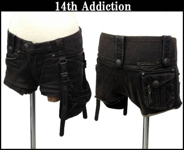 14th Addiction LGB レザー切替 ガンホルダー ショートパンツ 1