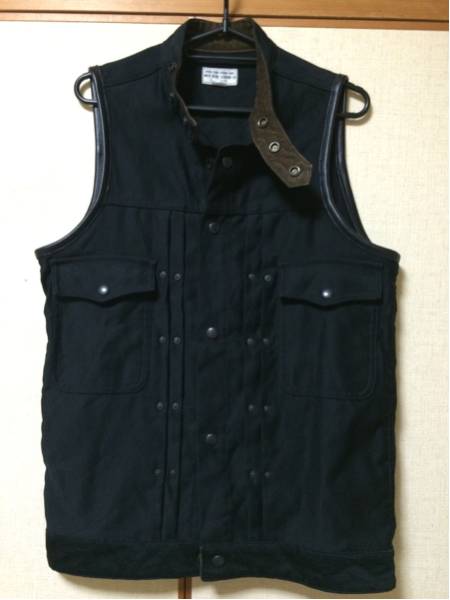 ウエストライド ブラック ピケ ベスト 袖リブレザー 36 美中古