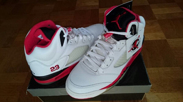 NIKE Jordan 5 fire red 23 US9 ナイキジョーダンbox登坂supreme