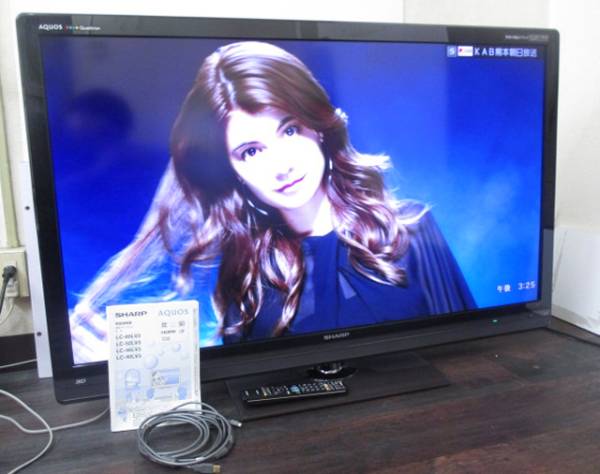 美品 SHARP シャープ 52型液晶テレビ LC-52LV3 3D TV(8782)