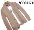 J026新品▼ ニコル NICOLE ショールカラー カーディガン XL