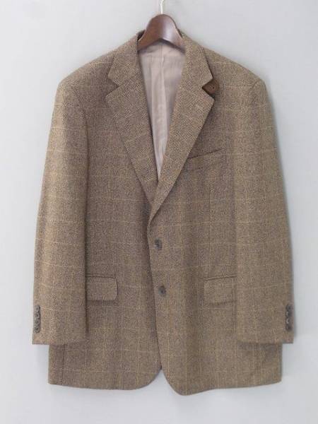 *バーバリー*チンストラップ付/カシミア混2Bツイードジャケット