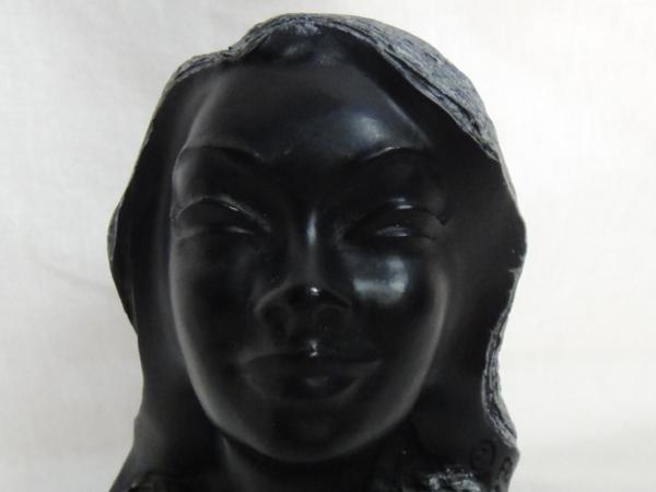 ヴィンテージ】フランクシャーマン 黒珊瑚 胸像彫刻 1969年 ハワイ