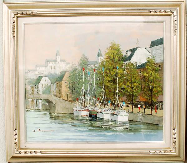 アムステルダム 黒沢　久作 油彩額装 T119