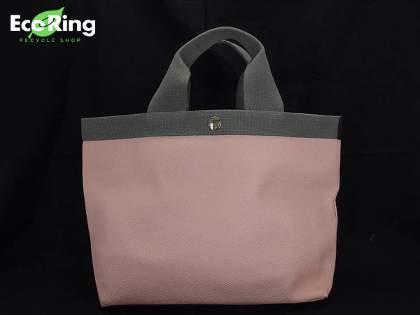 1円 エルベシャプリエ トートバッグ ピンク×グレー BV185