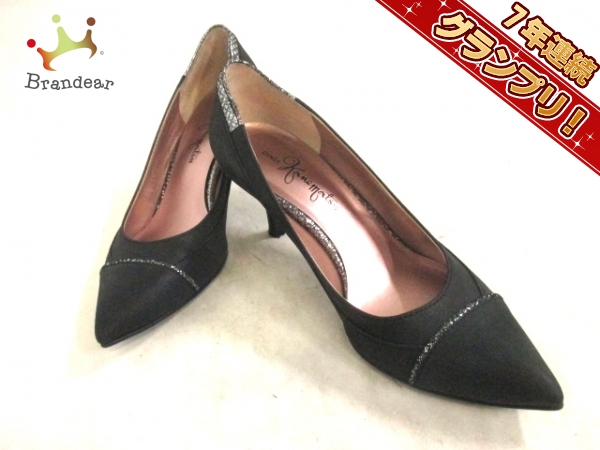 ギンザカネマツ パンプス 24 Ｄ レディース 黒 レザー