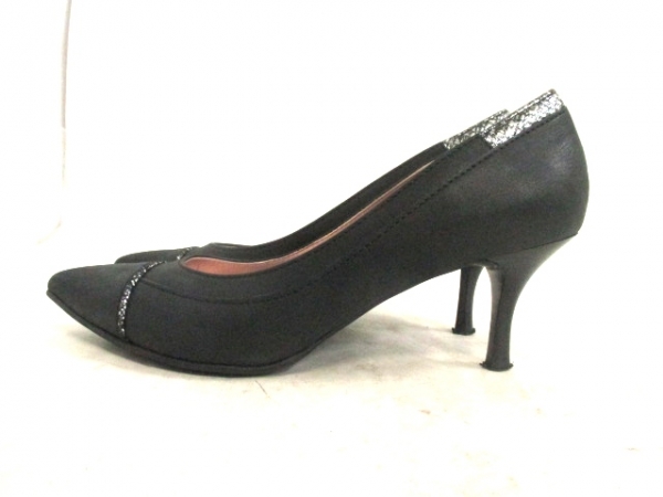 ギンザカネマツ パンプス 24 Ｄ レディース 黒 レザー