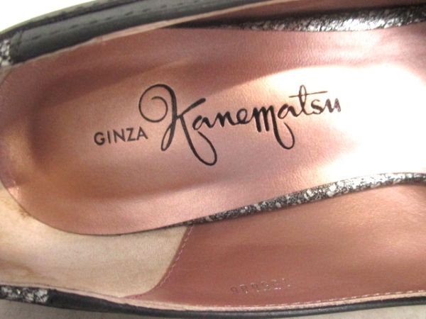 ギンザカネマツ パンプス 24 Ｄ レディース 黒 レザー