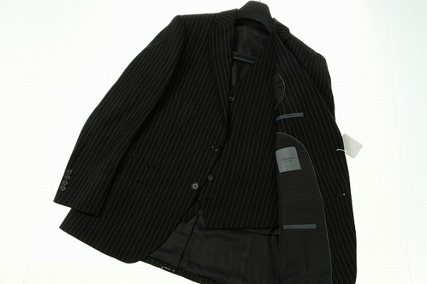 ◇4337◇定価7万ティノラス 新品ストライプスリーピーススーツL 新品