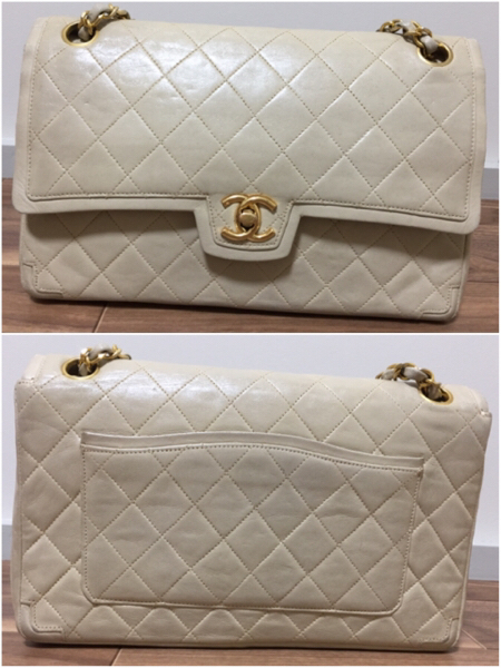 CHANEL マトラッセ Wチェーン ショルダーバッグ ベージュ マトラッセ 