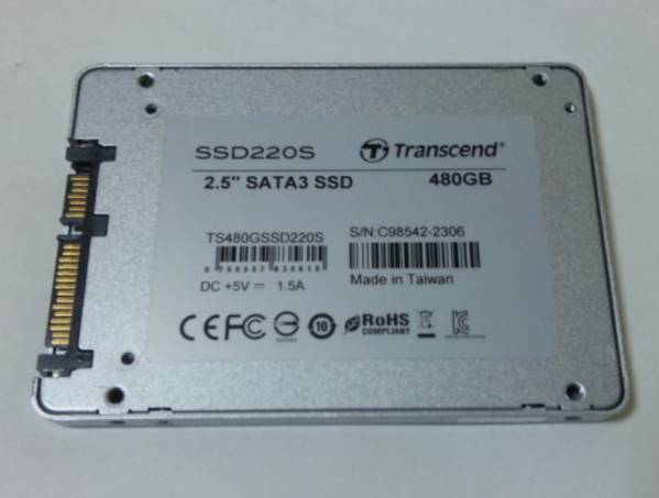 ★Transcend SSD220S★ 480GB 2.5インチ SATA3 6Gb/s SSD 稼動少