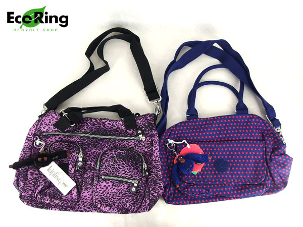 1円 未使用キプリング ナイロン プリント 2wayバッグ 計2点AJ105