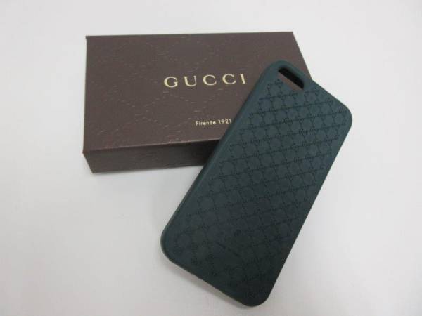 【美品】GUCCI iPhone5 ラバーケース グリーン(中古)