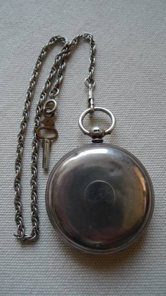 3%F854)完動品 メーカー不明 銀無垢 発条式懐中時計