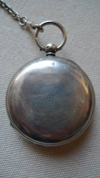 3%F854)完動品 メーカー不明 銀無垢 発条式懐中時計