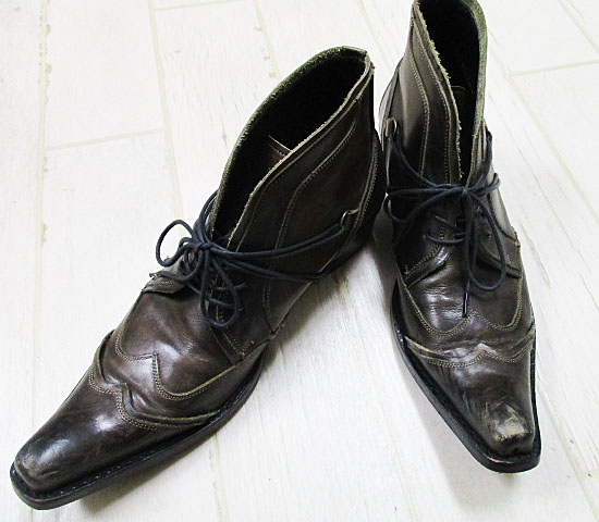 whoop-de-doo フープディドゥ　本革レザーブーツ　26　茶